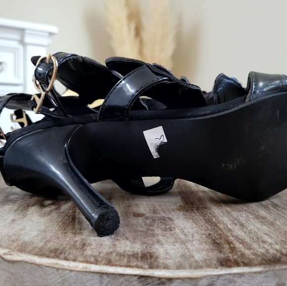 Bohemian vintage high heels sandals costume rare find. - Picture 6 of 11